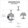 wholesale 925 Sterling Silver 925 Black Onyx Moon Tree of Life Pendant Necklace-0-4