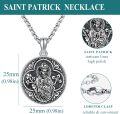 wholesale 925 Sterling Silver Saint Michael Pendant with Black Onyx Stone & Religious Charm Necklace for Men/Women - 48cm Chain Length-0-3