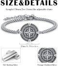wholesale Sterling Silver Compass Bracelet with Oxidation Craftsmanship – Inspirational Nautical Jewelry for Men & Women-0-3