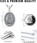 wholesale 925 Sterling Silver St Nicholas Medal Prayer for Us Catholic Patron Saint Charm Necklace Pendant  36 Chain-0-2