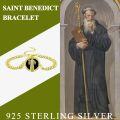 wholesale Gold Chain 925 Sterling Silver Saint Benedict Prayer Charm Bracelet-0-1