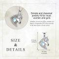 wholesale 925 Sterling Silver Horse Head with Blue Moonstone and Cubic Zirconia Pendant Necklace-0-3