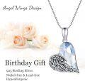 wholesale 925 Sterling Silver Crystal Angel Wing Heart Pendant Necklace for Women Gifts for Mom and Girlfriends-0-2