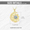 wholesale 18K Gold Plated Natural Gemstone Crescent Necklace for Women Moon Sun Pendant Gift for Her-0-19