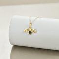 wholesale Gold 925 Sterling Silver Cubic Zirconia Honeybee Pendant Necklace for Women-0-3