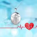 TOUPOP Sterling Silver Caduceus Photo Locket Necklace Nursing Jewelry-0-4