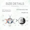 wholesale 925 Sterling Silver Blue Purple Swarovski Crystal Triple Moon Goddess Tree of Life Pendant Necklace for Women-0-3