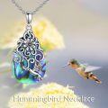 wholesale 925 Sterling Silver Abalone Shell Hummingbird Pendant Necklace-0-1
