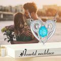 wholesale 925 Sterling Silver Turquoise Teardrop Heart Pendant Necklace for Women-0-3