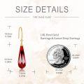 wholesale 14K Gold Teardrop Garnet Drop Earrings for Women Anniversary Gift-0-3