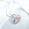 wholesale 925 Sterling Silver Heart-Shaped Llama Family Pendant Necklace - Cute  for Women and Daughters on Birthdays-0-2