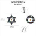 wholesale 925 Sterling Silver Star of David Cross Dangle Earrings with Mother-of-Pearl and Amber Accents for Jewish & Christian Women's Gift-0-4