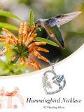 wholesale TOUPOP Hummingbird Necklace Christmas Gifts For Women 925 Sterling Silver Heart Humming Bird Pendant Necklace Hummingbird Jewelry Gifts For Women Mom Her Hummingbirds Lovers Birthday Gift -0-1