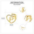 wholesale 14k Gold Girl And Horse Heart Pendant Necklace-0-3
