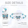 wholesale 925 Sterling Silver Butterfly Bracelet With Turquoise Stones And Charm-0-2
