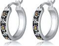 wholesale 925 Sterling Silver Floral Huggie Hoop Earrings with Daisies and Butterflies-0-0