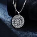 wholesale 925 Sterling Silver  Viking Vegvisir Compass Pendant Necklace for Men with 22 + Extender Chain-0-2
