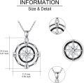 wholesale TOUPOP Gifts For Her Compass Necklace Sterling Silver Rotatable Necklace Graduation Friendship Talisman Travel Necklace Inspirational Graduation Gift Jewelry Gifts For Women Wife -0-2