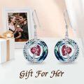 wholesale Sterling Silver Blue Crystal Moon Star Earrings Valentine s Birthday Anniversary Gifts for Women-0-9