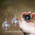 wholesale 925 Sterling Silver Rainbow Crystal Compass Drop Dangle Earrings for Women Girls Graduation Travel Gifts-0-3