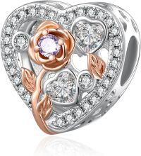 wholesale 925 Sterling Silver Rose Bead Birthstone Charm Bracelet for Mother s Day Wedding Birthday Gifts for Women-06 June - Alexandrite