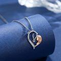 wholesale 925 Sterling Silver Heart-Shaped Girl Head Pendant Necklace - Valentine's Day Gifts for Her-0-1