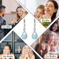wholesale 925 Sterling Silver Birthstone Threader Earrings Infinity Long Chain Drop Pull Through 12 Stone Birthday Jewelry Gifts for Women-0-119
