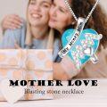 wholesale 925 Sterling Silver Heart-Shaped Turquoise Pendant Necklace with Cubic Zirconia - Mothers Day Gifts for Mom and Grandma-0-4