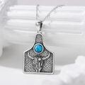wholesale 925 Sterling Silver Turquoise Western Cowboy Boots & Cacti Pendant Necklace-0-2