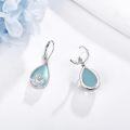 wholesale 925 Sterling Silver Teardrop Blue Agate Mermaid Drop Earrings Gift for Her-0-1