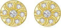 wholesale Gold Plated 925 Sterling Silver Cubic Zirconia Flower Stud Earring Set for Women -1 pcs Gold