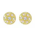 wholesale Gold Plated 925 Sterling Silver Cubic Zirconia Flower Stud Earring Wholesale Set for Women -0-0