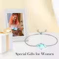 TOUPOP 925 Sterling Silver Gemstone Link Bracelet Adjustable Fine Jewelry-0-3
