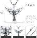 wholesale 925 Sterling Silver Angel with Cross and Statue Pendant Necklace for Women Men Catholic s-0-1
