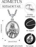 wholesale 925 Sterling Silver St Francis of Assisi Pendant Protection Amulet Necklace w/ 3+2 Extender Chain -0-1