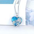 wholesale 925 Sterling Silver Heart Pendant With Sea Turtle And Blue Resin Artistry-0-1