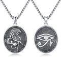 wholesale 925 Sterling Silver Ancient Egypt Jewelry Set - Anubis & Eye Of Horus Pendants with Scarab Charm and Ankhs on 34  for Men Women (Set)-0-0
