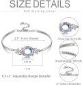 wholesale 925 Sterling Silver Sparkly Crystal Flower Adjustable Cuff Bracelet for Women Inspiring Gift Ideas-0-1