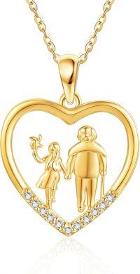 wholesale 14K Solid Heart Family Pendant Necklace for Mom Grandmother's Day Gift-Grandma Necklace