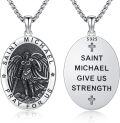 wholesale 925 Sterling Silver Saint Michael Medal Pendant Necklace for Men & Women-0-0
