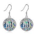 wholesale 925 Sterling Silver Larimar Tree of Life Dangle Earrings Birthstone s for Women Girls-0-23