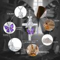 wholesale 925 Sterling Silver Moissanite Purple Butterfly Urn Necklace with Adjustable Chain for Ashes Keepsake-0-4