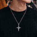 wholesale 925 Sterling Silver Gothic Skull Sword Cross Pendant Necklace  for Women and Men-0-3