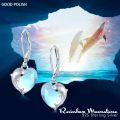 wholesale 925 Sterling Silver Dolphin Heart Dangle Lever Back Earrings-0-5