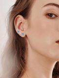 wholesale 925 Sterling Silver Blue Opal CZ Star Ear Climber Earrings for Women Girls -0-2