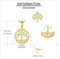 wholesale 14K Solid Tree Of Life Pendant Necklace For Women Grandmother Birthday Gifts 36cm Chain Length-0-3