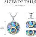 wholesale 925 Sterling Silver Abalone Shell & Natural Cubic Zirconias Taurus Zodiac Sign Pendant Necklace for Women Girls s (Taurus)-0-4