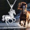 wholesale 925 Sterling Silver Horse Pendant Necklace for Women Animal -0-5