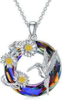 wholesale TOUPOP Sterling Silver Hummingbird Necklace Bird Pendant Necklace With Crystal Cross Jewelry Gifts For Women -undefined