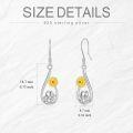 wholesale 925 Sterling Silver Sunflower Octopus Teardrop Dangle Earrings for Women Girls  4cm Length-0-2